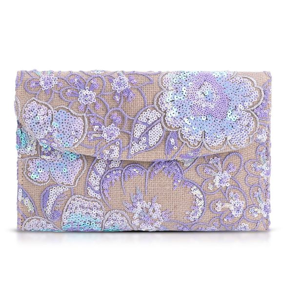 Clutch Purses, Envelope Package, Sequin Embroidered Flowers Straw ;) - Picture 1 of 8